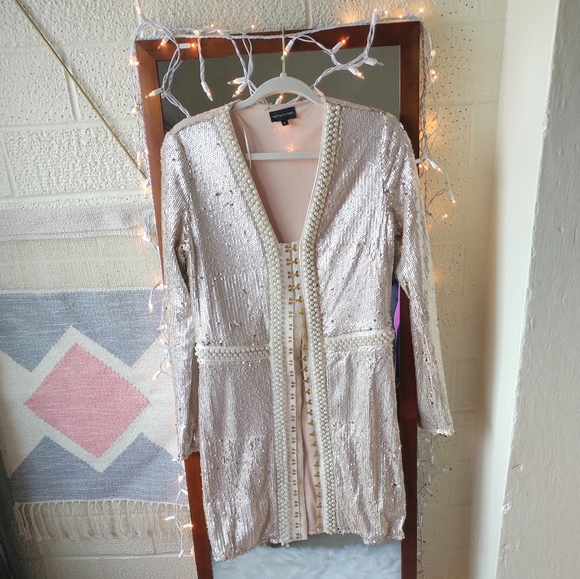 PrettyLittleThing Sequin Pearl Party Dress - Picture 2 of 9